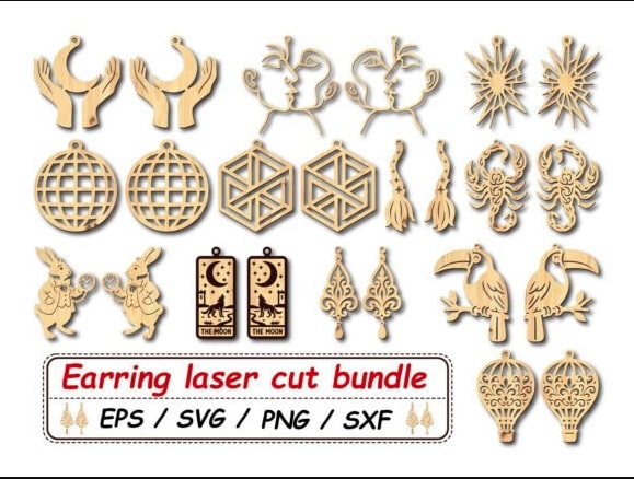 Geometric & Floral Laser Cut Earring SVG Bundle | Wooden Jewelry Template - Image 2