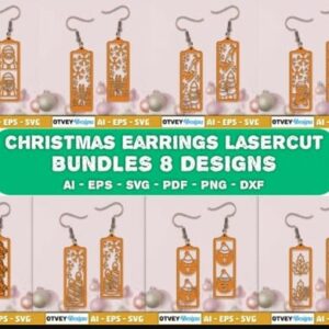 Christmas Earrings Laser Cut Bundle | 8 Festive SVG Designs