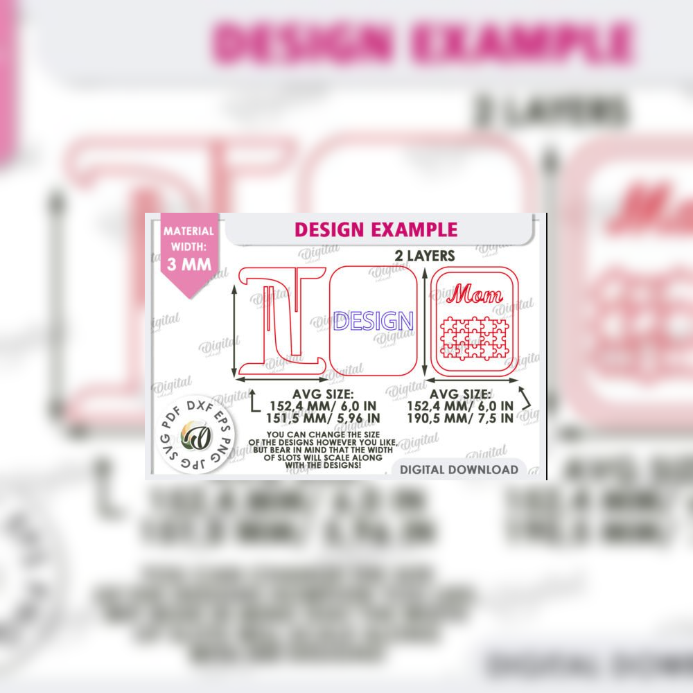 Personalized Mom Gift Puzzle Sign Bundle | 10 Laser Cut Designs | Mom & Mum SVG Set | Mother’s Day Wooden Plaque Template - Image 2