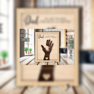 Father’s Day Laser Cut Sign | Dad Gift Template | Hand Holding Design | Laser Ready SVG DXF Files