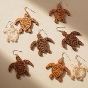 Sea Turtle Earrings SVG Bundle | Laser Cut Ocean Jewelry Files for Glowforge & Cricut