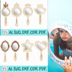 Set of Mirrors for Girls Laser Cut Svg3