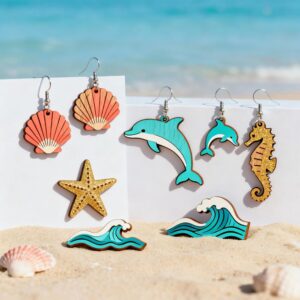 Summer Earrings SVG Ocean Bundle – Cute Beach-themed Laser Cut Designs for DIY Jewelry