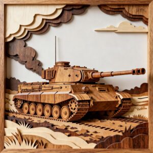 3D Tank Layered Laser Cut File | Military SVG for CNC, Glowforge & Laser Cutting | Army Tribute Wall Art