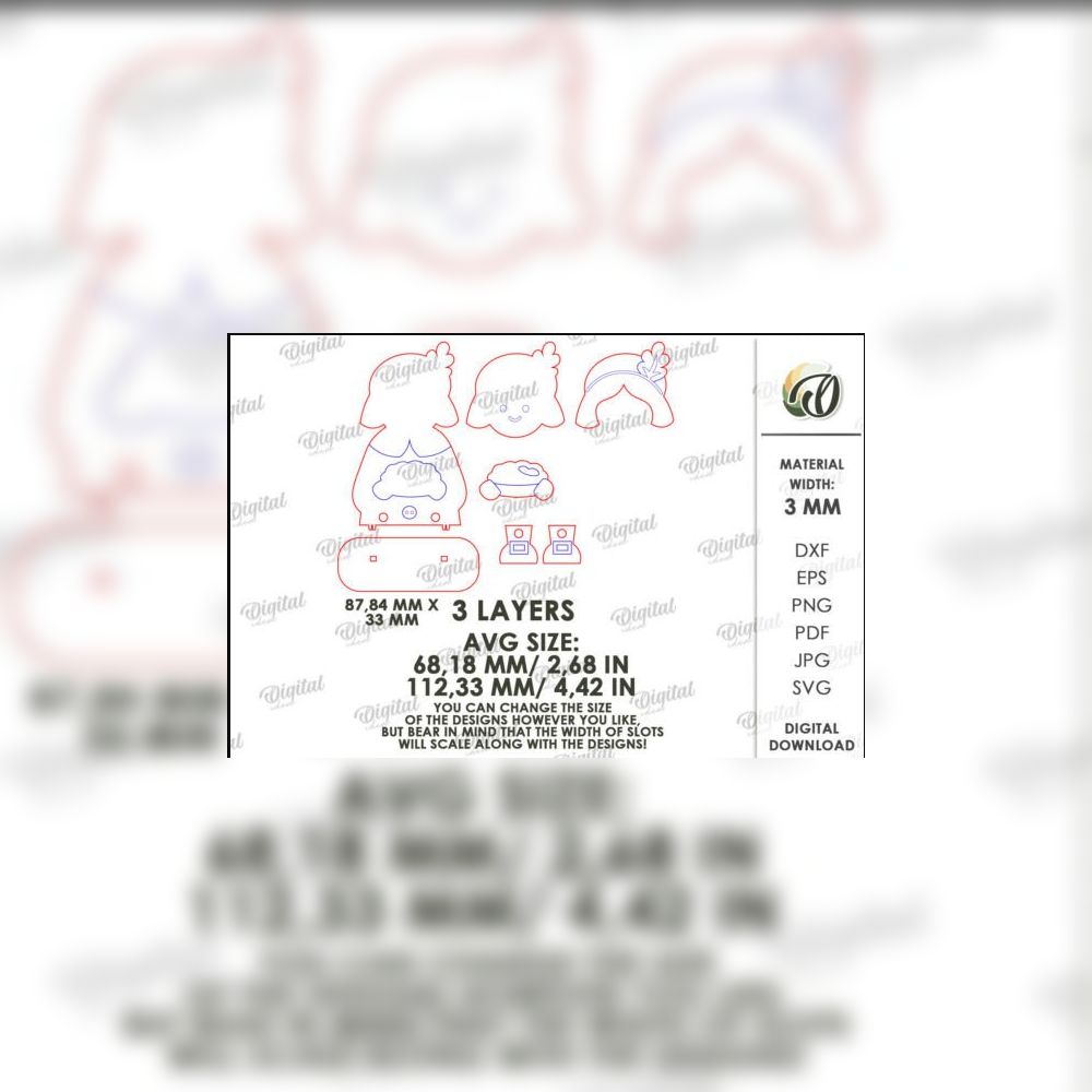 Thanksgiving Shelf Sitters SVG Bundle | 10 3D Layered Autumn Decor Designs | Laser Cut Wooden Turkey, Pilgrim & Harvest Characters - Image 3