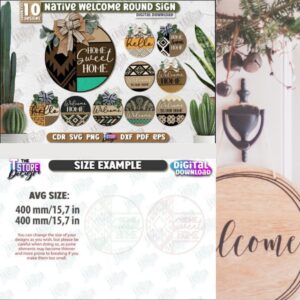 Welcome Wall Signs Laser Cut Bundle | CNC Files | Home Decor SVG Set
