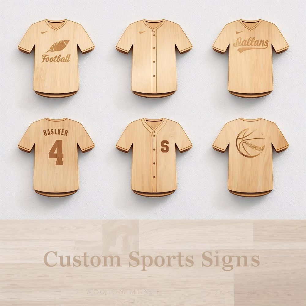 3D Sports Jersey Sign SVG Bundle | Laser Cut Files for CNC, Glowforge & Cricut - Image 5