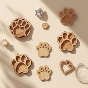 🐾 Dog Paw Laser Cut SVG Bundle – Layered Pet Paw Print Cut Files for Crafts & Decor