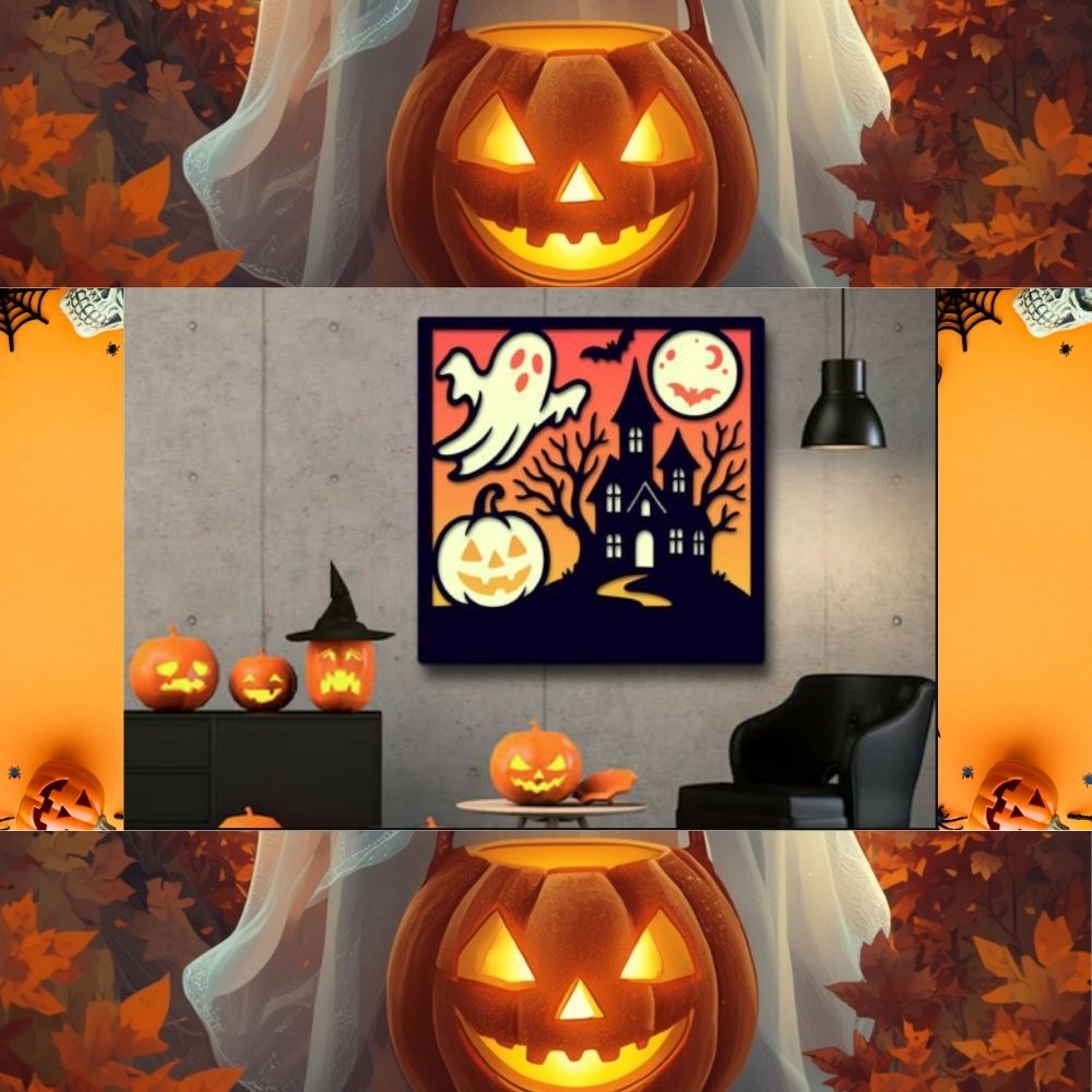 Halloween 3D Wall Art – Laser Cut SVG, DXF, AI, EPS, PNG & JPG Files