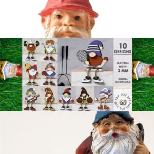 Laser Cut Sports Gnomes SVG Bundle | 3D Layered CNC & Glowforge Files