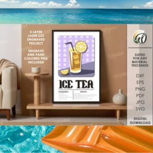 3D Summer Wall Art – Laser Cut SVG DXF Template for Home & Office Decor